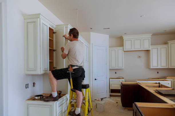 Kitchen island installation in Ottsville by JMT Kitchen Cabinet